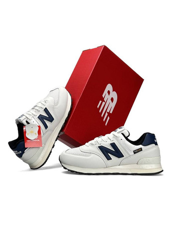 Сірі Осінні кросівки чоловічі new balance No Brand 574 White Navy