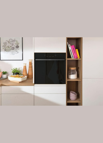 Духовой шкаф электрический, 77л, A+, пар, дисплей, пиролиз, черный Gorenje (314980333)