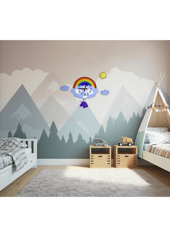 Детские часы настенные с маятником:: Радуга с единорогом (34х29 см) Creative (360688723)