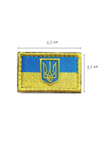 Шеврон на липучці Прапор з Тризубом 3,5х5,5 см IDEIA (278134414)