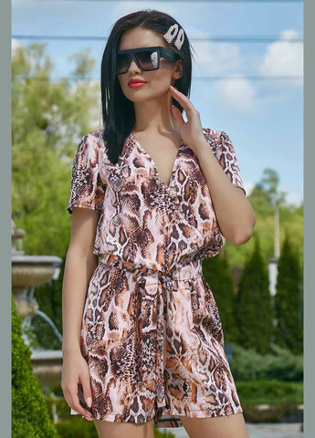 Комбинезон Seventeen комбинезон-шорты змеиный бежевый повседневный софт