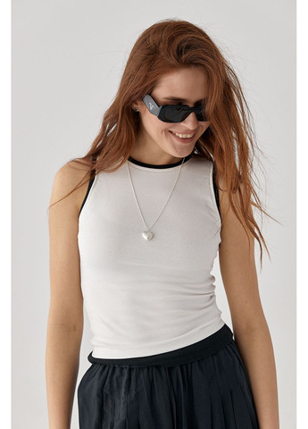 Трикотажна подвійна майка - білий колір Lurex — 340917703