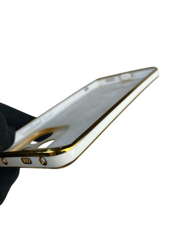 Чехол для Redmi Note 13 Pro Plus с кольцом MagSafe с золотой окантовкой редми нот 13 про плюс белый gs1 Xiaomi (366232577)