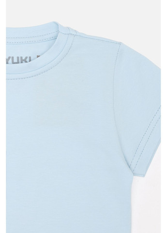 Голубая демисезонная футболка с коротким рукавом для мальчика цвет голубой цб-00283599 Yuki