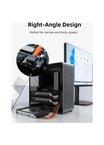 Кабель для передачи данных SATA III 0.5m 90° угол (CA915903) CABLETIME (397609023)
