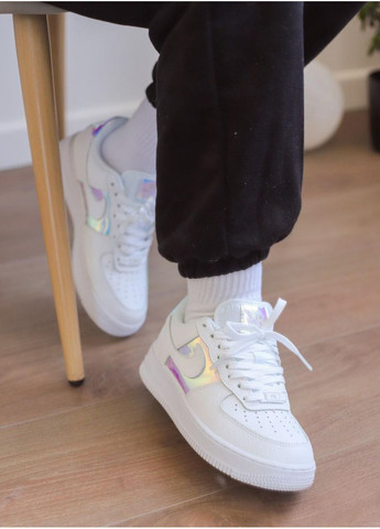 Белые демисезонные кроссовки мужские nike air force 1 low white silver найк аир форс 1 премиум No Brand