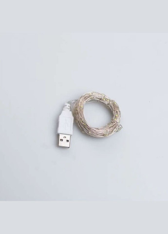 Гірлянда роса 10 метрів USB на 100 led світлодіодів крапля на білому дроті біла Garlando (315635770)