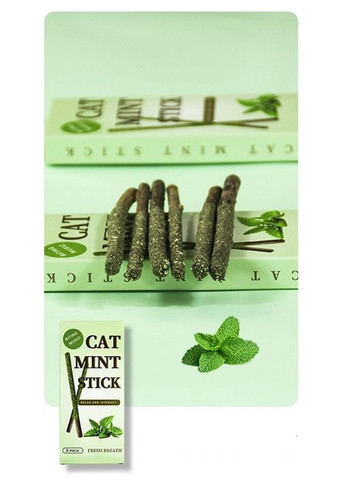 Жевательные палочки для кошек с натурального дерева с кошачьей мятой в наборе из 6 шт No Brand (322594640)