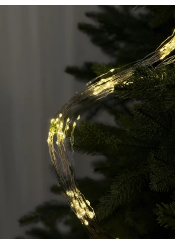 Світлодіодна гірлянда пучок кінський хвіст 2 м 25 ниток 500 LED тепле біле світло білий провід з пультом 8 режимів Роса (363114654)