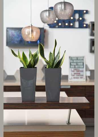 Кашпо Финезия 300х300 антрацит, пластик Lamela (334731806)