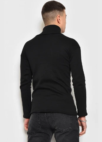 Гольф мужской на флисе черного цвета Let's Shop (277962791)