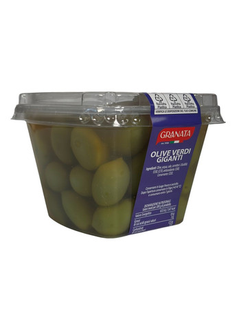 Оливки зеленые гигантские в рассоле olive verdi giganti, 480 г Granata (369144754)