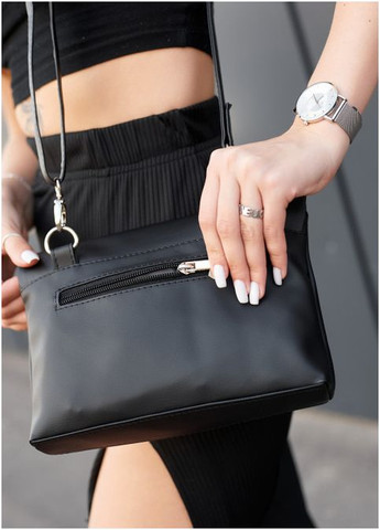 Жіноча сумка кросбоді з екошкіри Чорна (926023417) Sambag (360965801)