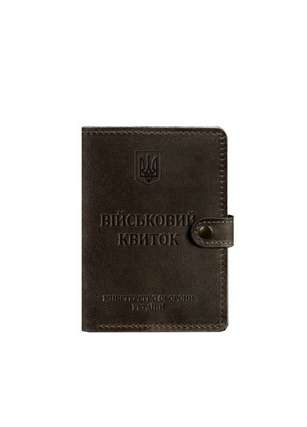 Кожаная обложка-портмоне для военного билета 15.0 темно-коричневая Crazy Horse (A-027876) BlankNote (329186760)