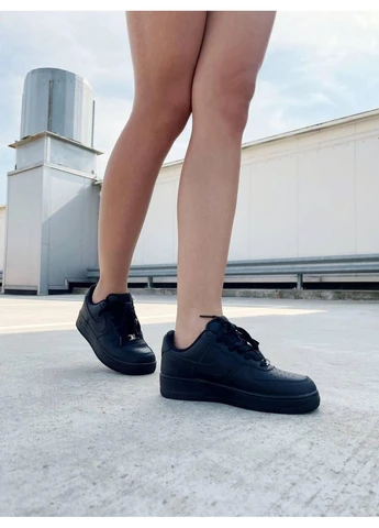 Черные летние кроссовки nike air force 1 classic black найк аир форс 1 No Brand