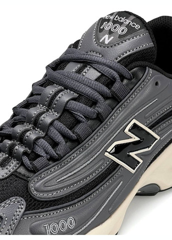 Серые демисезонные кроссовки мужские new balance dark grey black No Brand 1000