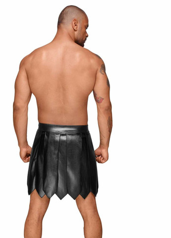 Чоловіча спідниця гладіатора H053 Eco leather men’s gladiator skirt Noir Handmade (297394177)