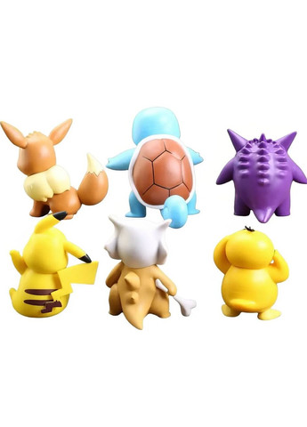 Набор фигурок Покемон: Пикачу, Генгар, Псайдак, Иви, Сквиртл, Кубон, 8 см Shantou (301084317)