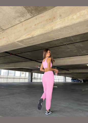 Жіночий костюм двійка кроп-топ та штани з високою посадкою MonCher (338427487)