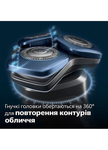 Бритва электр. роторная Series 7000 SkinIQ, бритв.головок-4, Li-Ion, сух.+влажн., индикатор заряда, триммер, чехол, черный Philips (360396653)