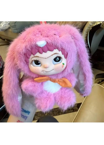 Мягкая плюшевая игрушка брелок длинноухий заяц Вакуку Лабубу с петлей для подвешивания на рюкзак сумку (481239-Prob) Розовая Unbranded (358494933)