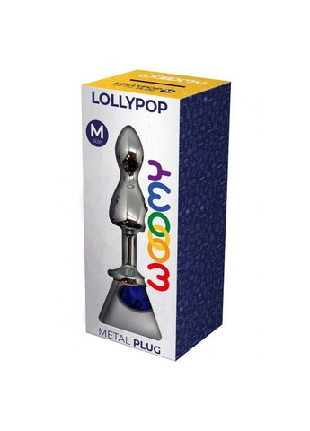 Металлическая анальная пробка Lollypop Double Ball Metal Plug Blue M диаметр 3,1 см, длина 9,4 см. Wooomy (297571651)