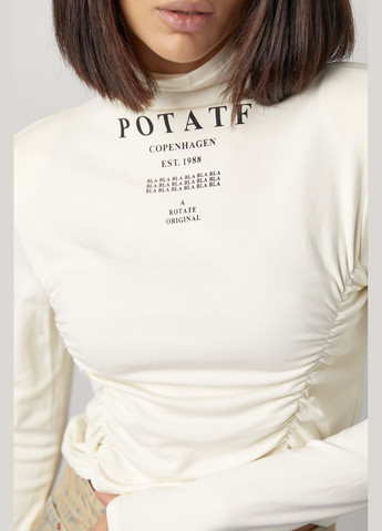 Трикотажный женский гольф с драпировкой и надписями Lurex (317211762)