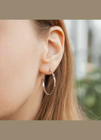 Серебряные серьги пуссеты полые круги без камней No Brand (333705423)