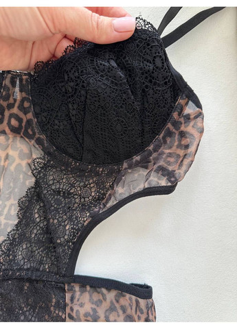 Боді чорне мереживне з чашечкою на кісточці Vital-Textile 108/70 (361853721)