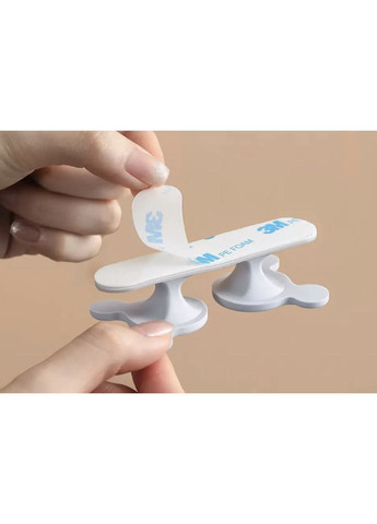 Органайзер-фиксатор кабеля подставка для телефона держатель кухонных аксессуаров 3M 10 шт Черный Captain (356680652)