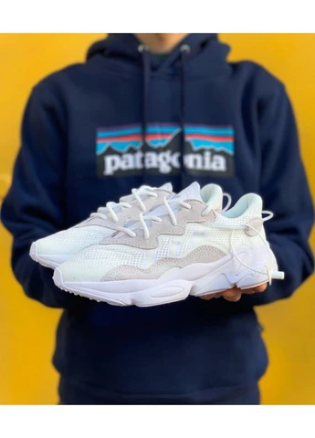 Белые демисезонные кроссовки мужские adidas ozweego adiprene pride white beige адидас озвиго белые No Brand
