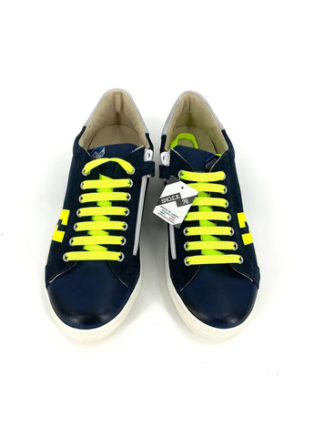 Синій кеди, арт. 1711-т6, сині/лимон, 100% шкіра, італія, р. SHO.E.B.76
