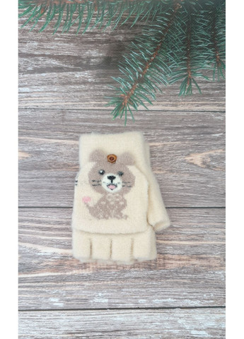 Стильные перчатки-митенки для девочек 5-10 лет No Brand (356672126)