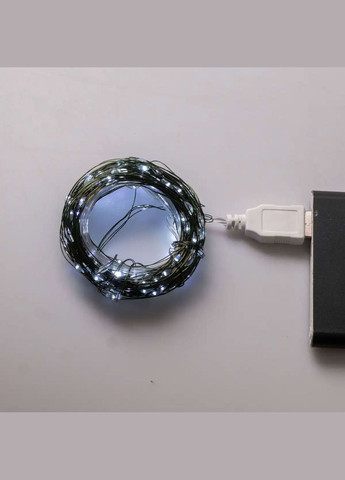Гірлянда Роса нитка 100 LED довжина 10 м від USB зелена, білий GarlandoPro (315886493)