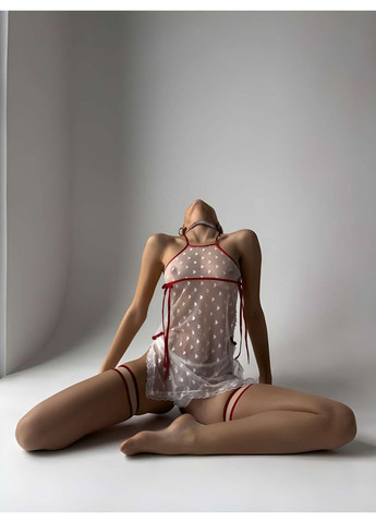 Белый демисезонный женский эротический набор для ролевых игр, костюм, костюмчик передников No Brand