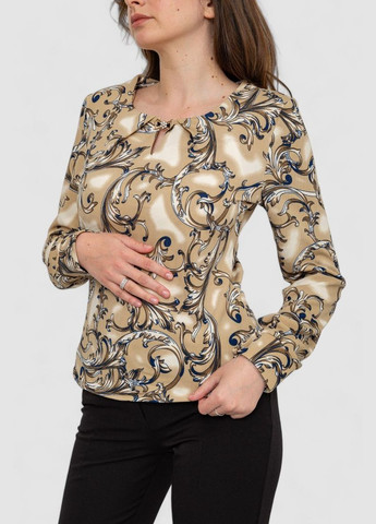 Темно-бежева блуза жіноча шифонова, колір бежевий, Ager