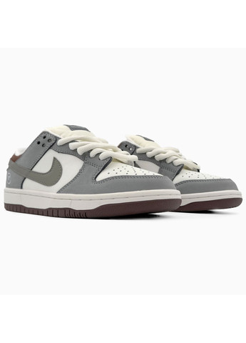 КРОССОВКИ ЖЕНСКИЕ NIKE SB DUNK GREY / WHITE / BROWN НАЙК СБ ДАНК No Brand серые демисезоны (367175848)
