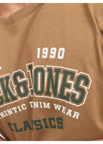 Коричнева футболка чоловіча Jack & Jones