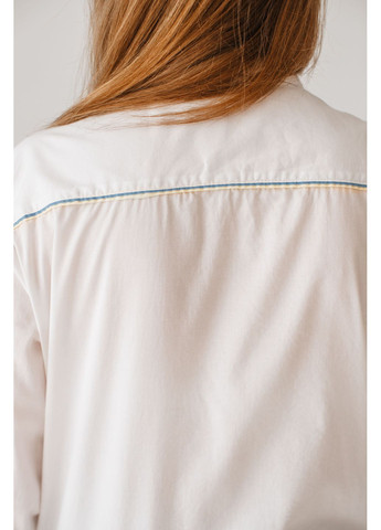 Белая классическая, повседневный, кэжуал рубашка однотонная No Brand с длинным рукавом