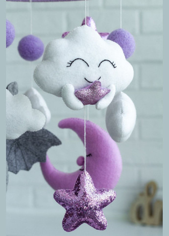 Дитячий музичний мобіль на ліжечко для немовлят WooolyWool «Лавандовий» з 35 мелодіями No Brand (342757987)