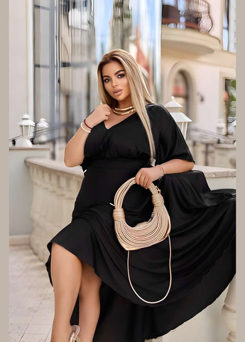 Черное кэжуал, праздничный, коктейльное, вечернее 42-70р электрик платье в пол длинное платье батал вечерняя праздничная нарядная Україна