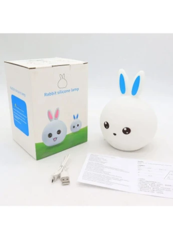 Детский силиконовый ночник Зайчик на 7 режимов от USB Rabbit Soft Touch / Настольный детский ночник / Силиконовый детский No Brand (395908006)
