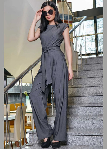 Комбінезон Seventeen комбінезон-брюки однотонний чорний повсякденний стрейч кулір