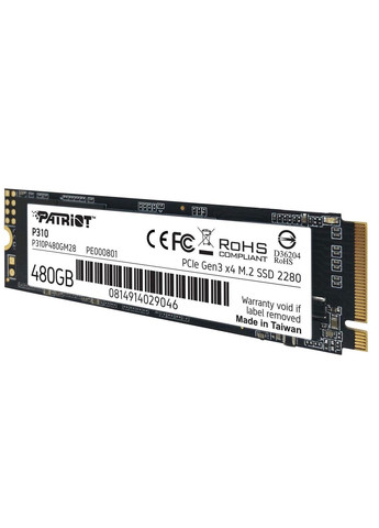 Накопитель внутренний скоростной М2 SSD 480G NVMe PCIe Gen3x4 M.2 2280 P310 Patriot (285719562)