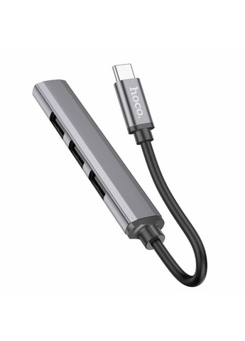 Кабель-перехiдник HB26 4 in 1 adapter(Type-C to USB3.0+USB2.0*3) Metal Gray Hoco (355412578)