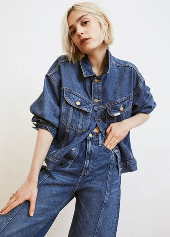 Синя демісезонна джинсова куртка H&M x Lee