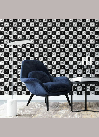 Самоклеящаяся алюминиевая плитка черно-серебряная со стразами 300х300х3мм SW-00001773 (D) Sticker Wall (329897142)