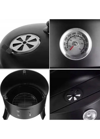 Гриль-коптильня угольная Garden Line, черный. Садовый гриль на углях для дачи. Коптилка домашняя,универсальная No Brand Garden Line BBQ5306 (345707454)