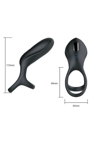 Ерекційне кільце з вібрацією, кліторальним відростком та акумулятором ClitoralRing No Brand (339865015)