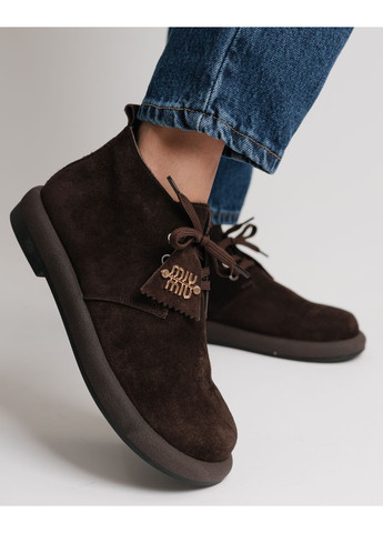 Черевики жіночі темно-коричневі замша Krula (360405267)